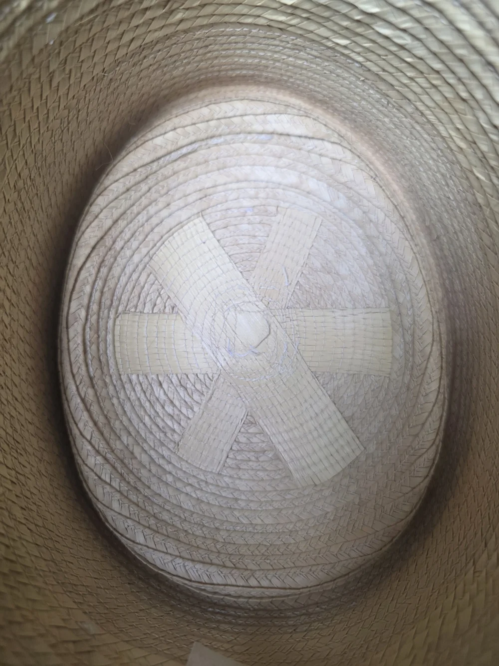 Vintage Guatemaya Handwoven Palm Leaf Sun Hat Sz 54 Quiché Guatemala Floral S